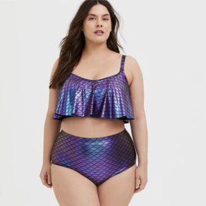 bnwt torrid mermaid wireless flounce bikini top